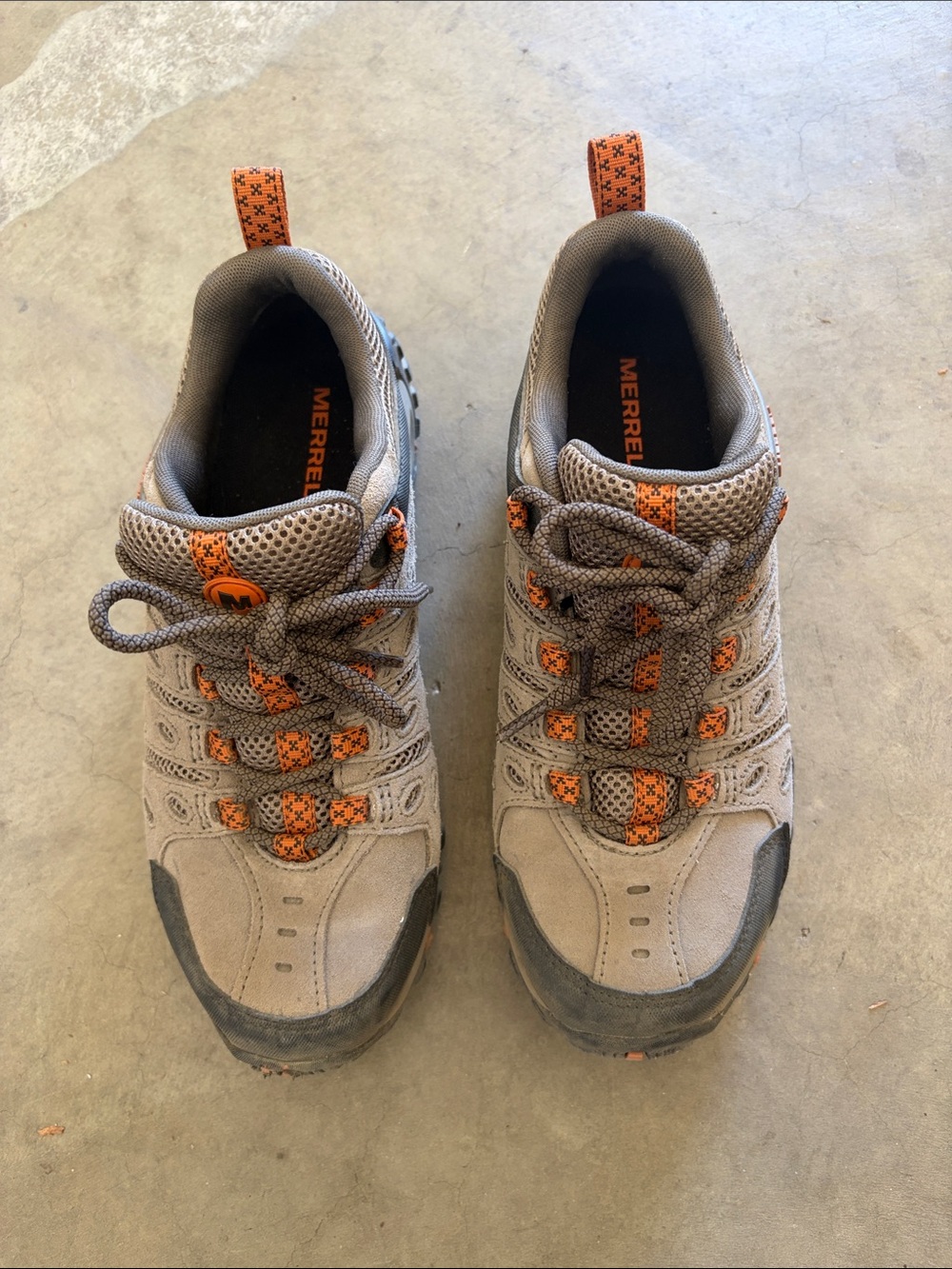 Merrell Men’s Gray Hiking Sneakers with Orange Accents Crosslander 2
